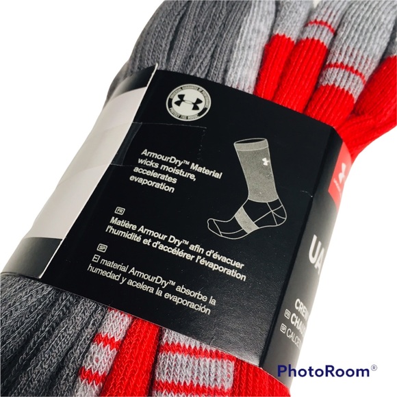 NWT Under Armour 4-Pk Athletic Crew Socks Sz M; Men's 4-8.5, Women's 7-10.5 NEW - Picture 4 of 13